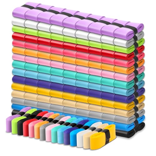 150 Pieces Tennis Badminton Racket Overgrips Bulk Tennis Racket Grip Tape for Anti-Slip and Absorbent Grip(15 Color)