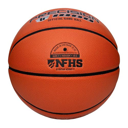 Spalding Precision TF-1000 Indoor Game Basketballs, Dry Grip Microfiber Composite Cushioned Cover, High School Approved