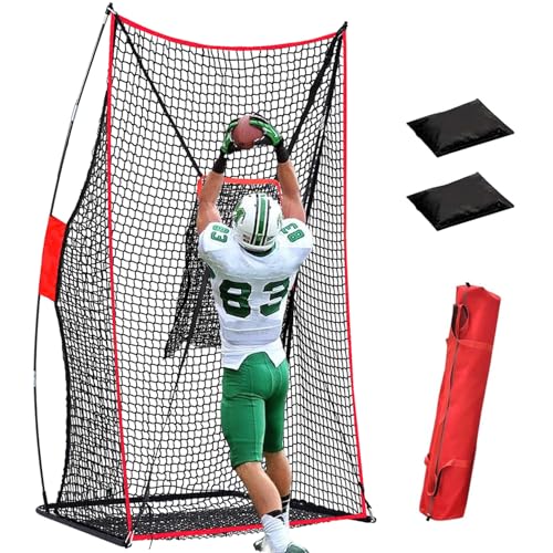 Football Kicking Throwing Net - Heavy Duty Portable Kicking Goal Cage with Target - 4x7FT Professional Trainer for Coaches Youth Indoor & Outdoor Games
