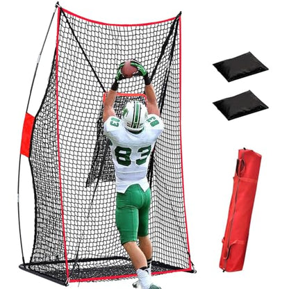 Football Kicking Throwing Net - Heavy Duty Portable Kicking Goal Cage with Target - 4x7FT Professional Trainer for Coaches Youth Indoor & Outdoor Games