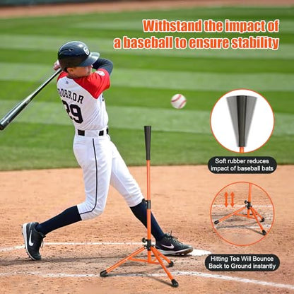 Storgem Batting Baseball tee Softball, Easy to Adjustable Height,Portable Tripod Stand Base Tee for Hitting Training Practice,with Carrying Bag