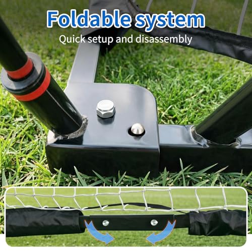 Soccer Goal, Soccer Net Easy Setup, Backyard Portable Net Collapsible Metal Base for Youth Adults,Ground Stakes Included - Multiple Sizes - size: 12/6FT
