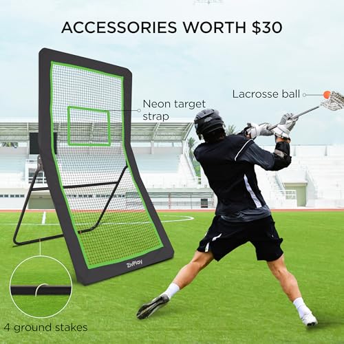 Lacrosse Rebounder for Backyard 7 x 4 ft Lacrosse Bounce Back Net for Lax Practice with Five Rebound Angles