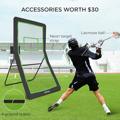 Lacrosse Rebounder for Backyard 7 x 4 ft Lacrosse Bounce Back Net for Lax Practice with Five Rebound Angles