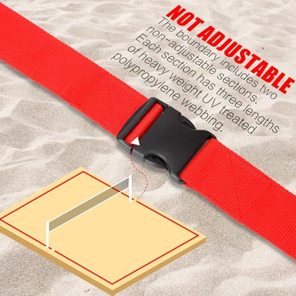 2 Inch Sand Court Line 16 x 8 Meter Volleyball Boundary Short Court Sand Setup Line for Beach Volleyball