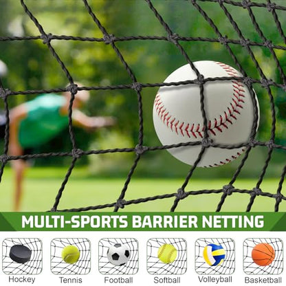 BaseGoal Baseball & Softball Backstop Nets, Heavy Duty Sports Practice Nets, Sports Netting Barrier,DIY Ball Net,Hitting Net for Baseball, Hockey, Soccer, LAX and More