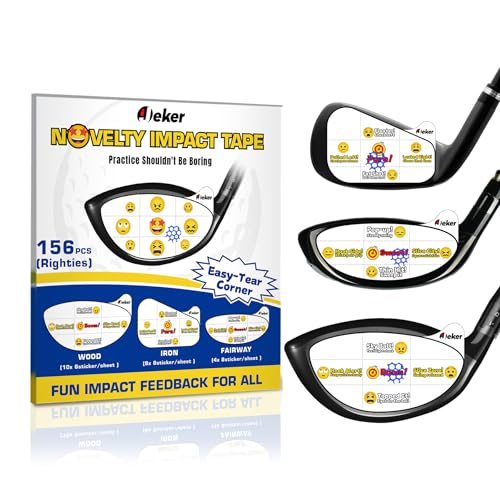 Golf Impact Tape - High-Resolution Strike Stickers for Iron, Wood & Fairway Clubs, Non-Residue, Swing Training Aid Impact Labels - color: Fun Impact Tape-R-156pcs