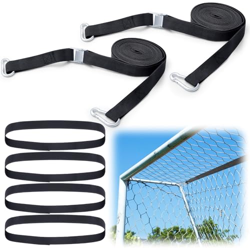 2 Pcs Soccer Goal Net Support Straps Heavy Duty Nylon Straps with Strap Loops for 24 ft Goal, Prevent Net Sagging, Easy Setup for Training, Games, Backyard Use