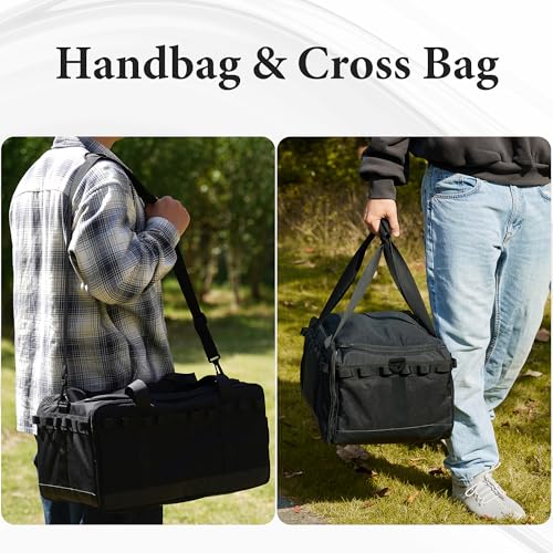 COOZMENT 35L Multi-functional Duffle Bag, Waterproof Shoe & Picnic Camping Organizer, 3 Adjustable Dividers for Travel, Sports, GYM