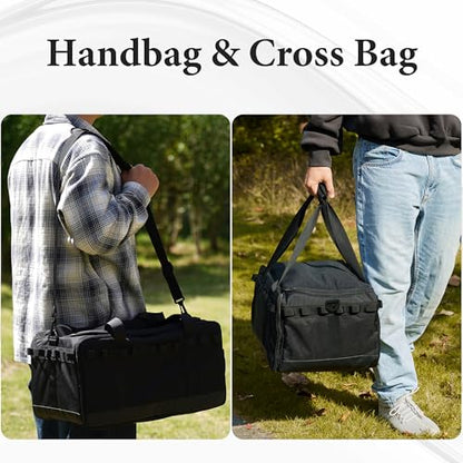 COOZMENT 35L Multi-functional Duffle Bag, Waterproof Shoe & Picnic Camping Organizer, 3 Adjustable Dividers for Travel, Sports, GYM