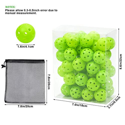 Plastic Golf Balls Practice Limited Flight Golf Training Ball Hollow Swing Practice Indoor Golf Balls with Mesh Drawstring Bag for Backyard Driving Range or Outdoor