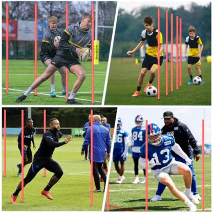 Agility Training Poles Equipment Soccer Training Equipment Includes 6 Agility Poles,Agility Ladder, 10 Soccer Cones,Jump Rope for Speed Training, Soccer Training, Basketball Athletes & Kids - color: Orange