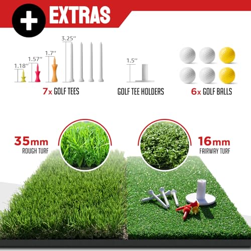 ZEALFEEL Golf Net, 10x7ft Practice Net with Chipping Net, Foldable Mat, Silk Target, 8 Tees, 6 Balls, Carry Bag, Golf Hiting Nets for Backyard Driving Chipping Indoor Outdoor Use