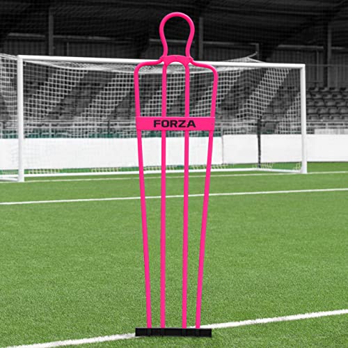 FORZA 6ft Airflow Soccer Mannequin | Wind-Resistant Free Kick Training Dummy for Coaching Drills & Shooting Practice | Shatterproof PVC with Ground Spikes & Optional Base - Pack of 1 or 3 - color: Pink, size: Pack of 1, style: Without Bases