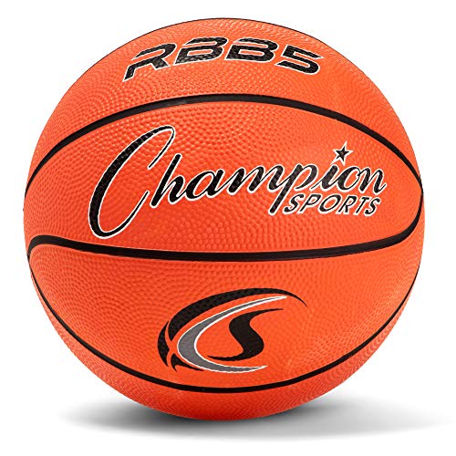Champion Sports Rubber Basketballs – Durable Indoor & Outdoor Training & Recreational Game Balls, Multiple Sizes & Colors - color: Orange, style: Mini (Size 3 - 23")
