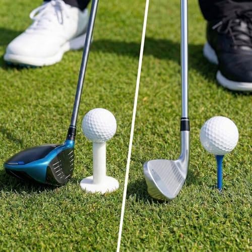 32 Pieces Golf Tee Holder for Driving Range, Rubber Golf Tees for Mats, Golf Simulator Tees Set for Indoor & Outdoor Practice, 6 Sizes Tees Holders and 2 Sizes Tees