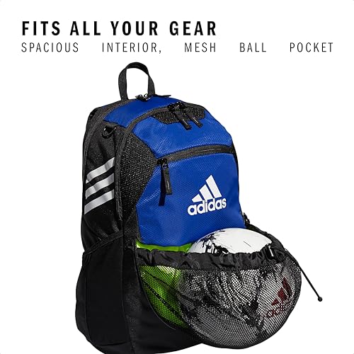 adidas Stadium 4 Soccer Backpack – Team Sports Bag with Ball Pocket, 36L - color: Royal Blue/3.0