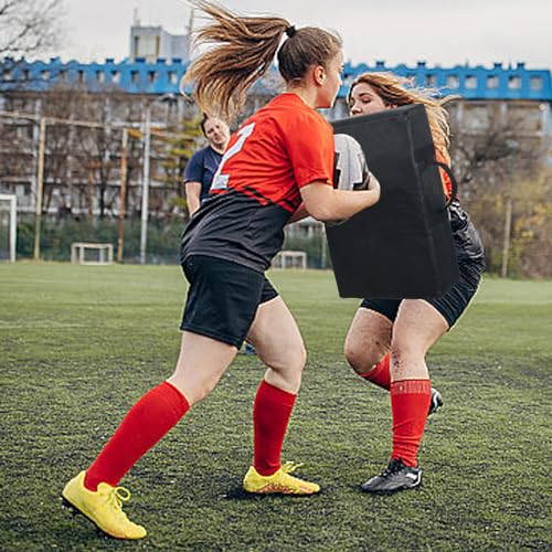 Martial Kick Shield Blocking Pads Football Basketball: high-Density Sponge pad Curved Grip & Forearm Strap — Impact Dispersion Home Gym Practice & Team Sessions Adults Youth