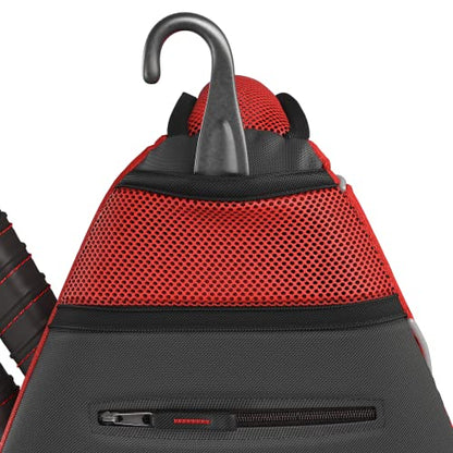 Athletico Sling Bag - Crossbody Backpack for Pickleball, Tennis, Racketball, and Travel for Men and Women - color: Red