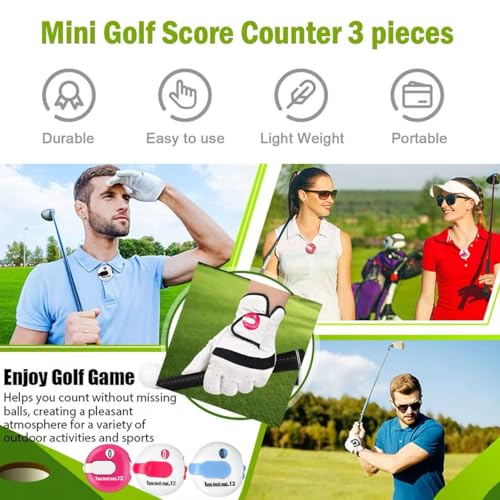 Golf Stroke Counter 1.2 Inch with Touch Reset - color: pink-black