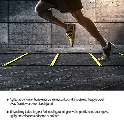 4m Agility Ladder Speed Ladder Training for Soccer, Speed, Football Fitness Feet Training Carry Bag Agility Equipment