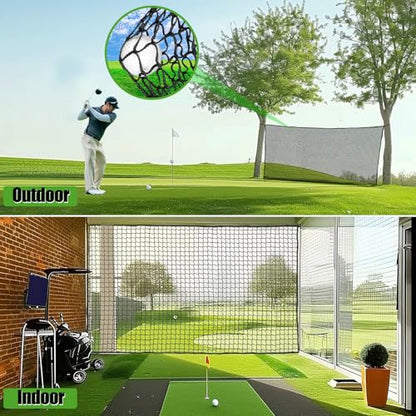Golf Practice Net, 10Ft/15Ft/20Ft Golf Hitting Nets Heavy Duty Nylon Golf Netting for Garage Backyard - size: 10 x 15 Ft