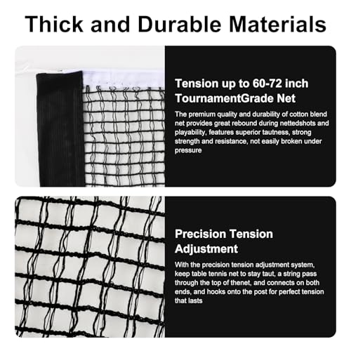 2PCS Ping Pong Net Compatible with Stiga, Durable Table Tennis Net with Chain Tension System, Adjustable for Regulation 60" Tables, Stable for Indoor/Outdoor Matches