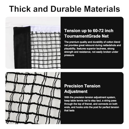 2PCS Ping Pong Net Compatible with Stiga, Durable Table Tennis Net with Chain Tension System, Adjustable for Regulation 60" Tables, Stable for Indoor/Outdoor Matches