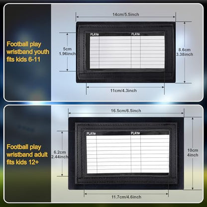 Football Play Wristband - Football Quarterback Play Wristbands for Adult and Youth 2/6/12/20 Pack - Softball Wristbands for Signs for All Sports with 3 Compartments - size: Adult