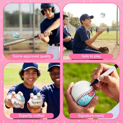 Baseball Ice Cream Drip, Practice Baseballs 9 Inch Standard Size Baseball Party Favor for Beginners Teenagers Practice Training Hitting Pitching Throwing Game Tournament