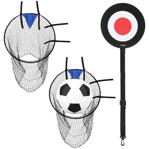 2 Pcs Soccer Training Net with 1 Pcs Target, 22 inch Top Bins Soccer Target Goal for Goal Training Easy to Attach Detach Ball Top Bin for Football Shooting Accuracy Practice Equipment Trainer Gift