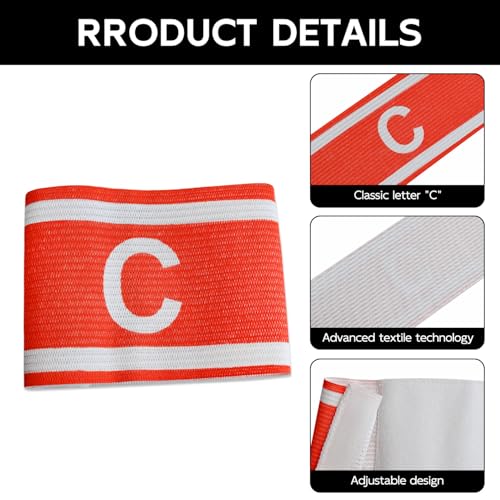 Unisex Captain Armband for Soccer Training, Adults & Youths Classic Captain ‘C' Arm Band Adjustable Elastic Captain Armbands Team Sports Accessories - color: Red