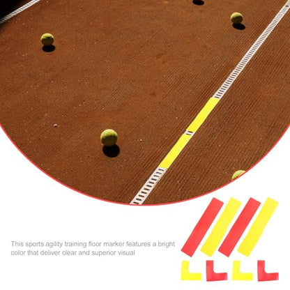 TOYANDONA 8pcs Tennis Court and Football Training Line Marking Equipment Set with Red and Yellow Dot Markers for Sports Field, Durable Court Marking Supplies for Training and Activity