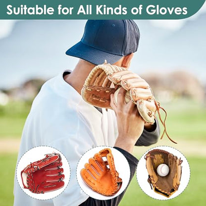 Coitak Baseball Glove Lace Kit, Baseball Glove Repair Lacing Kit Include 2 Leather Laces 78.74 inch 10 Lace Locks 9 Glove Lacing Needles with Needle Bag