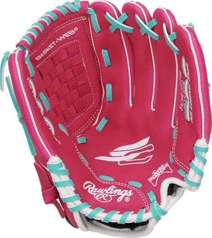 Rawlings | Sure Catch Series Youth Softball Glove - color: Pink / Mint, size: 10.5"