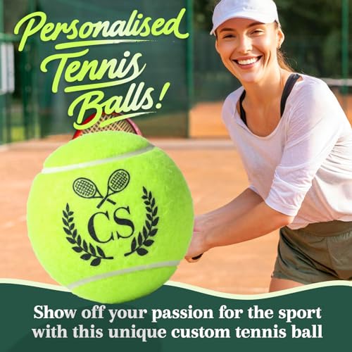 Personalized Tennis Ball, Gifts for Tennis Lovers, Custom Name Tennis Ball, Pet Playing Balls, Training & Practice Balls for Beginners, Tennis Players, Tennis Coach, Birthday Xmas Gifts