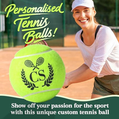 Personalized Tennis Ball, Gifts for Tennis Lovers, Custom Name Tennis Ball, Pet Playing Balls, Training & Practice Balls for Beginners, Tennis Players, Tennis Coach, Birthday Xmas Gifts