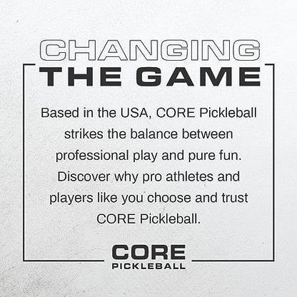 CORE Pickleball- Indoor Pickleball Balls | Professional Durabilty, Easy to See, Consistent Bouce Pickleballs with 26 Holes