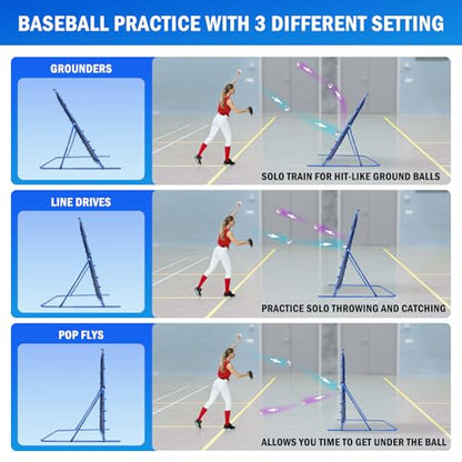Soccer Baseball Rebounder Net, Soccer Goal Net, Volleyball Softball Rebound Pitchback Net Quick-Switch Angle Training for Control, Passing Practice, Bounce Back Rebounder Goals Gifts Trainer Equipment - size: 6FTx5FT