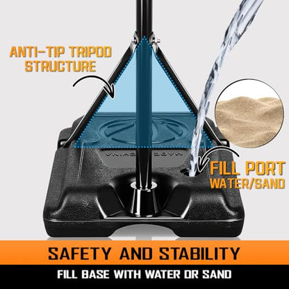 Kids Portable Basketball Hoop, Adjustable Height 38-75in/3.2-6.2FT Tall Toddler Basketball Toy, Fillable Base, Indoor Outdoor Backyard Pool Sport Game Gift for Boy Girl Ages 3 4 5 6 7 8 Years Old - style: SET1