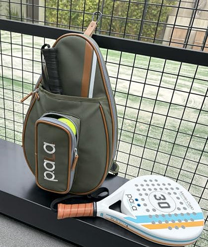 P.ala Multi-Sport Crossbody Padel Bag – Fits 2 Padel Rackets, Lightweight 2.07 lb, Fence Hook, 13” Device Sleeve, Compact Racket Bag for Padel, Tennis & Pickleball
