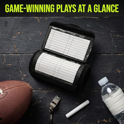 Lawei 10 Pack Football Play Wristbands for Adults, Triple Windows Playbook Quarterback Coach Wristband, Football and Softball Armband, Softball Wristband for Signs, Wristbands for All Sports