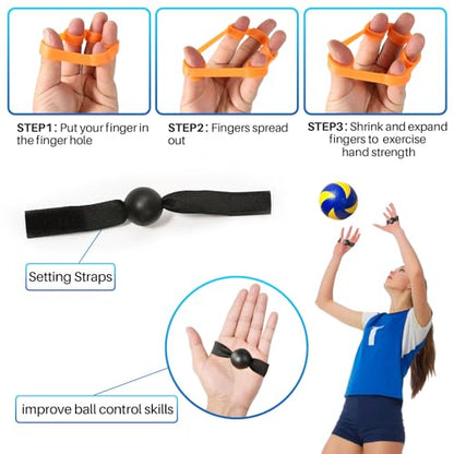 Volleyball Training Kit Bundle - Complete Set for Serving, Spiking, Setting, Passing & Arm Swing Practice | Solo Practice Trainer with Rebounder, Resistance Bands, and Pass Aid for Skill Improvement