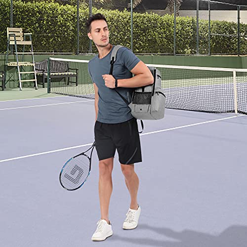Tennis Bag Professional Tennis Backpack for Men and Women Racket Bags Holds 2 Rackets with Ventilated Shoe Compartment - color: Gray