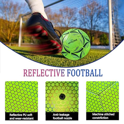 Light Up Soccer Ball,Glow in The Dark Soccer Ball Size 4/5 with Pump,Glowing Luminious Soccer Balls for Day&Night Games and Training Gifts for Men Youth and Adult Night Games - size: Size 4