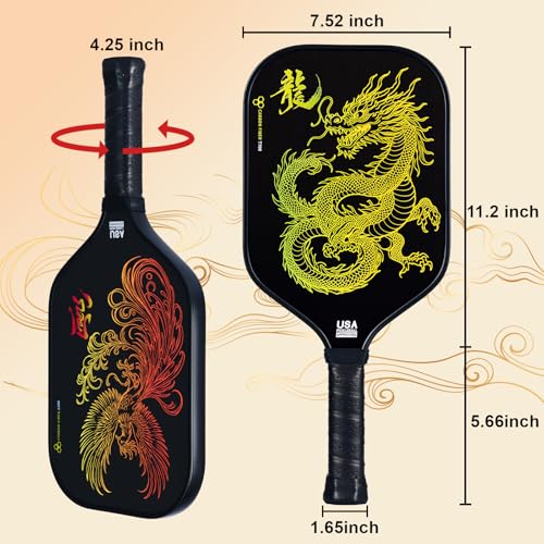 Pickleball Paddles Set of 2 and 8 Balls – Lightweight Carbon Fiber Pickleball Paddles, Durable 2 Paddles + 8 Outdoor Balls + Bag, Best for Beginner & Pro