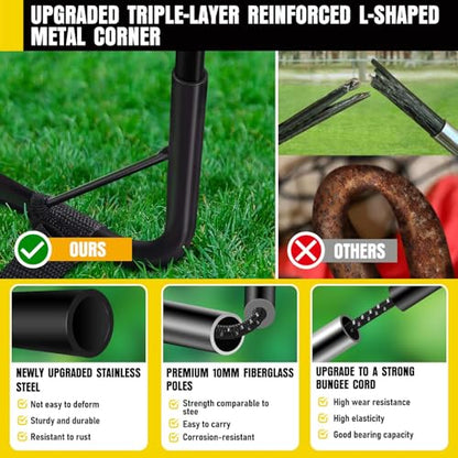 Agility Ladder & Soccer Goal Training Set, 20ft Speed Ladder with Cones, Hurdles, Jump Rope & Parachute, Plus 2 Pack Pop Up Kids Soccer Goals with Ball & Cones for Backyard Sports Practice