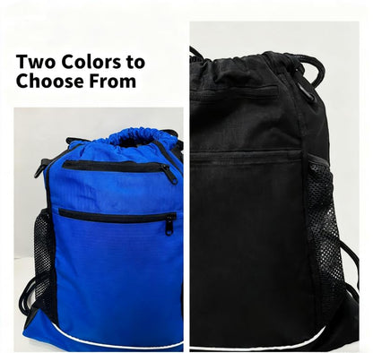SSZYace Basketball Backpack for Boys Men Women Drawstring Backpack Basketball Bag - color: Black