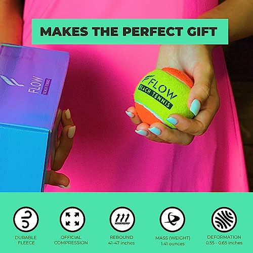 Flow Tennis Beach Balls, ITF Approved - Pack of 3, Low Compression Sand Court Balls