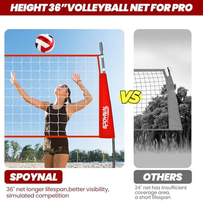 12FT/20FT Portable Volleyball Net Volleyball Net for Backyard Freestanding Volleyball Practice Net Outdoor Indoor Volleyball Training Set with Adjustable Height Carry Bag and Volleyball - style: 20 FT Volleyball Net Set